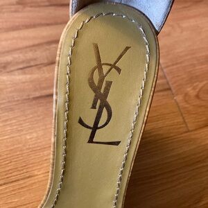 Yves Saint Laurent vintage  Wooden Sole ( wood patterned ) Heels very rare!!